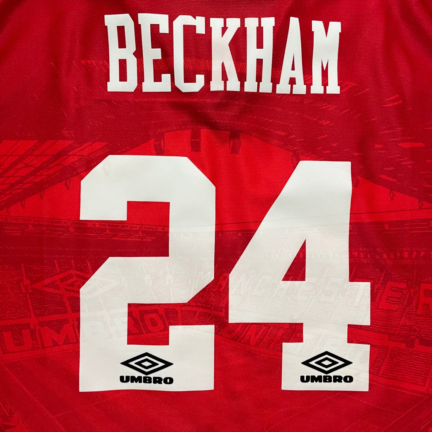 1995-1996 Manchester United FC home shirt #24 Beckham (XL)