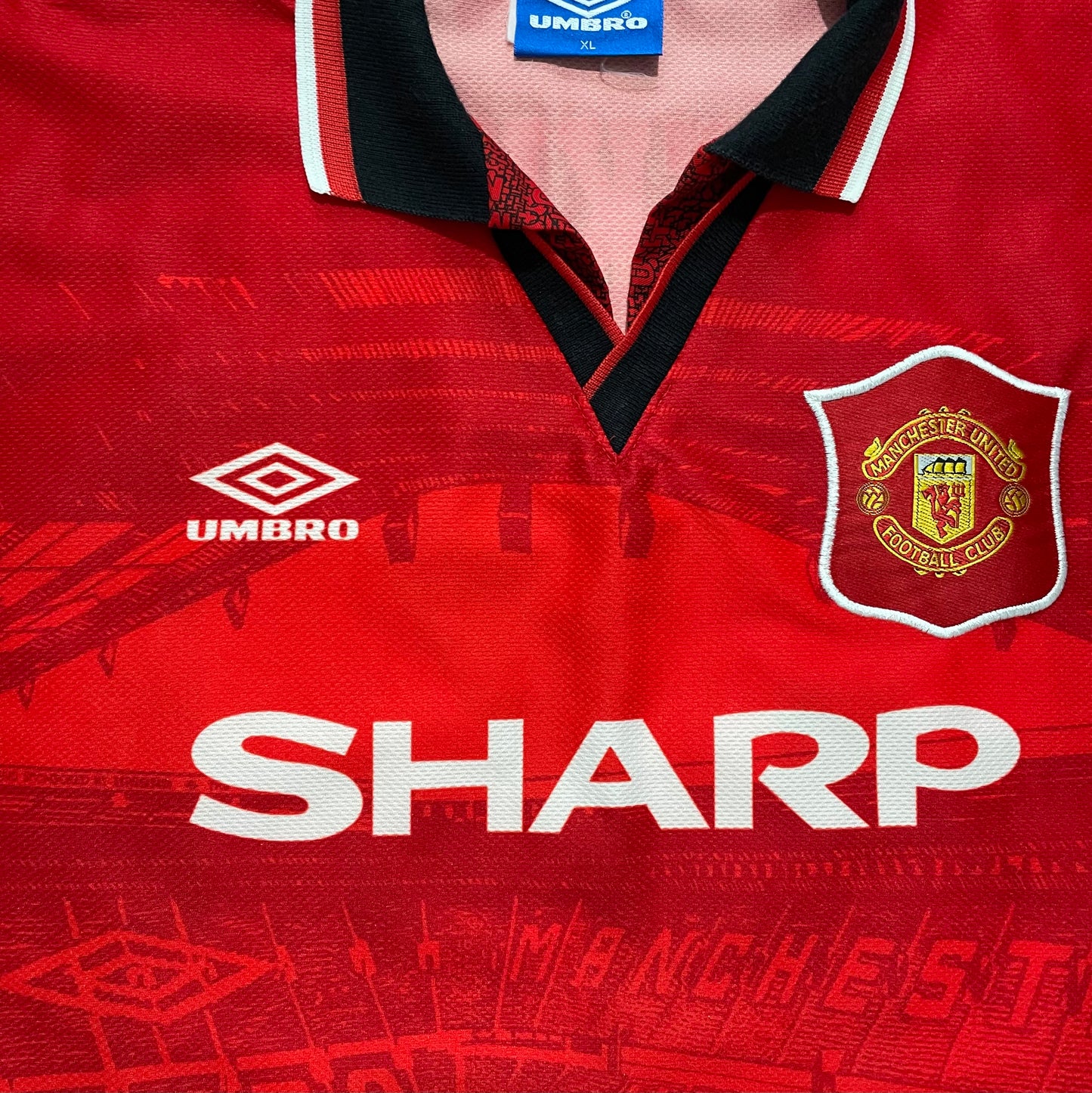 1995-1996 Manchester United FC home shirt #24 Beckham (XL)