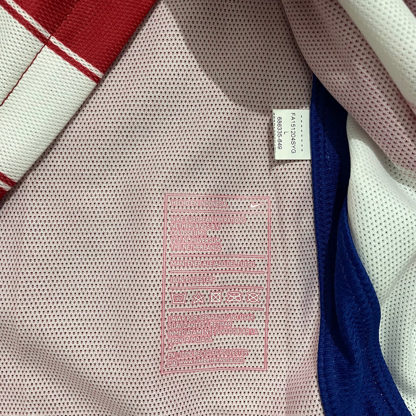 2015-2016 Atlético de Madrid Player Issue Champions League home shirt #6 Koke (L)