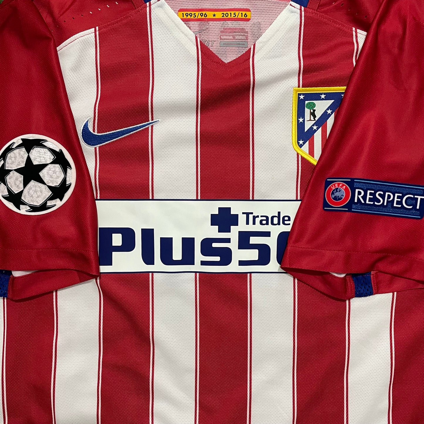 2015-2016 Atlético de Madrid Player Issue Champions League home shirt #6 Koke (L)