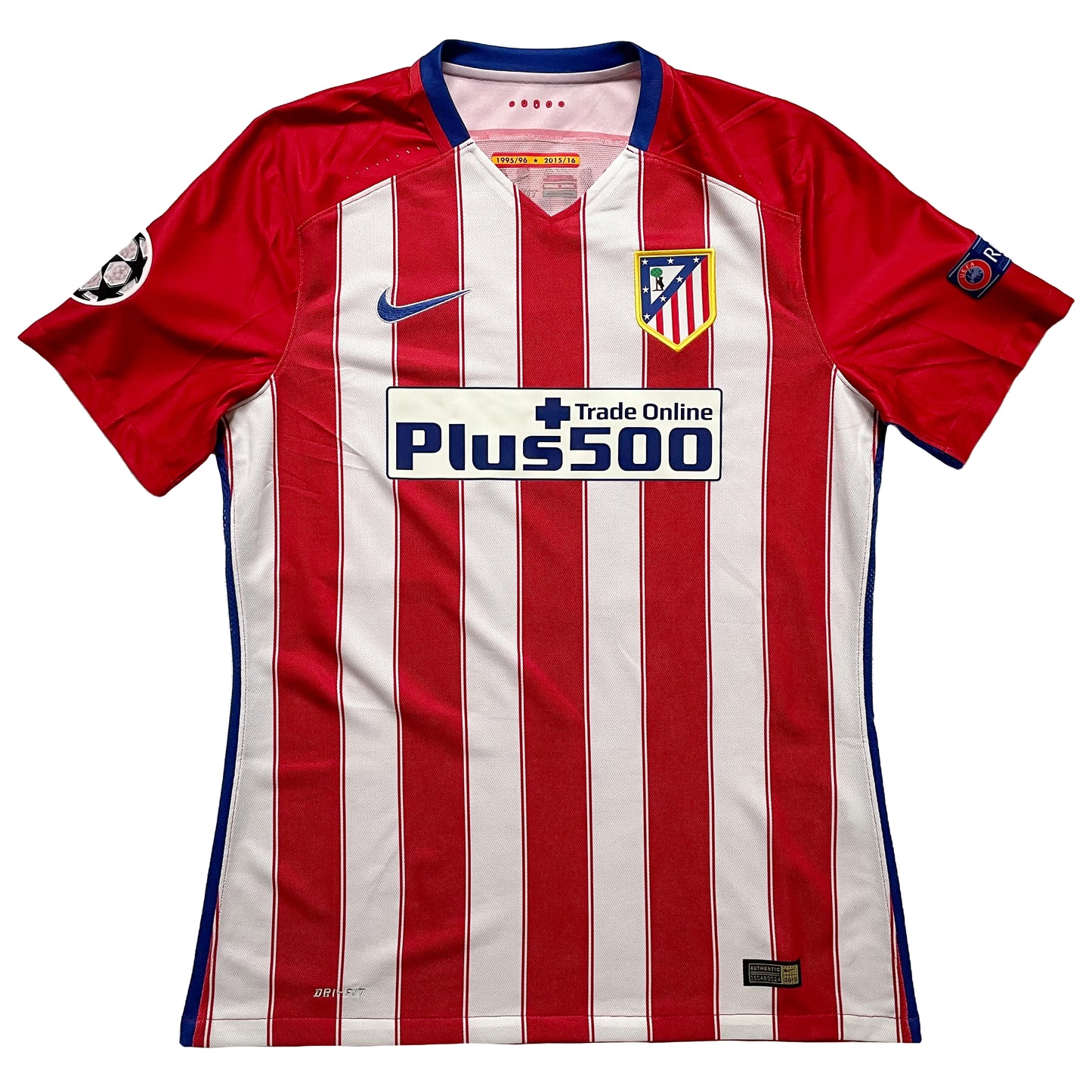 2015-2016 Atlético de Madrid Player Issue Champions League home shirt #6 Koke (L)