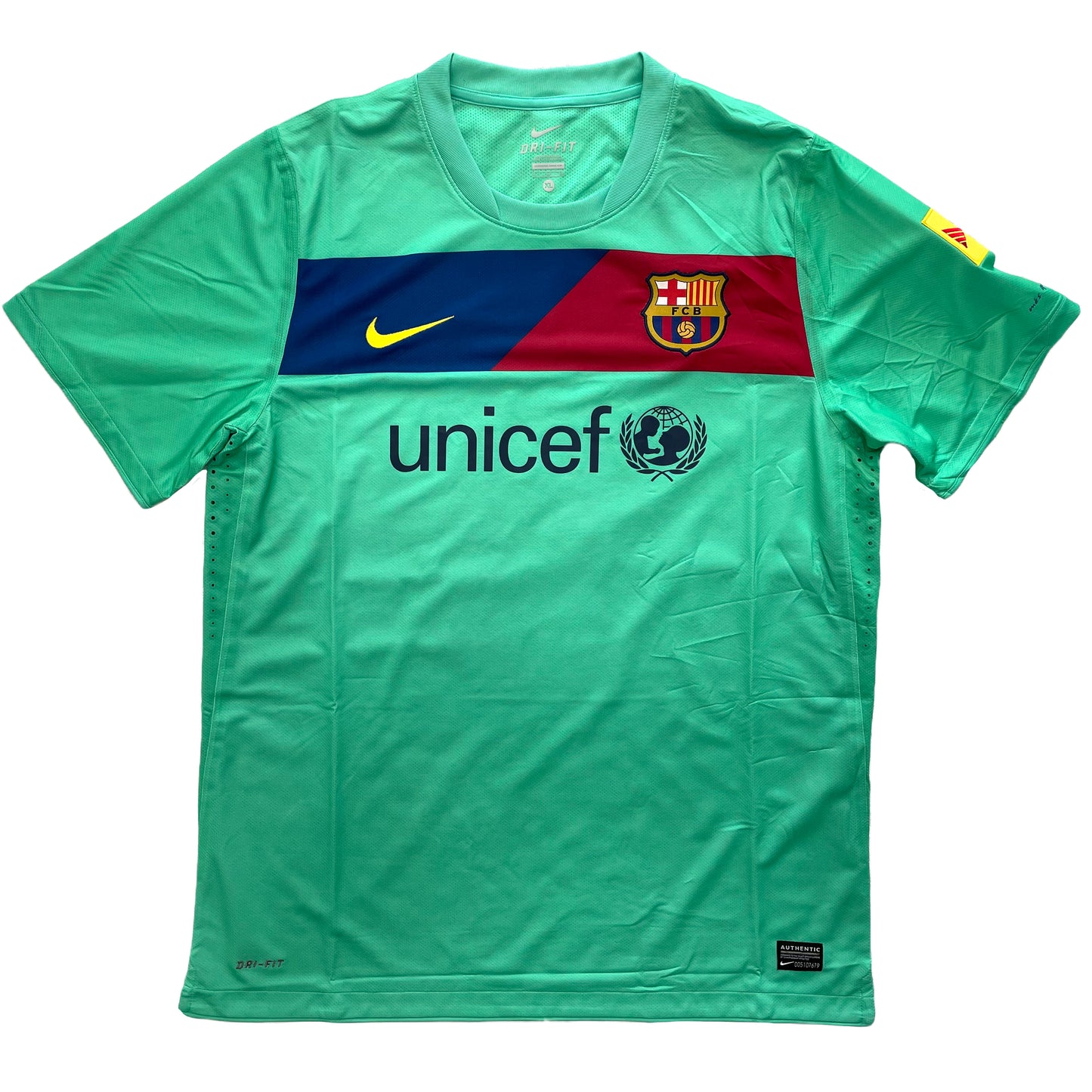 <tc>2010-2011 FC Barcelona pretemporada Player Issue camiseta visitante #9 Ibrahimovic (XL)</tc>