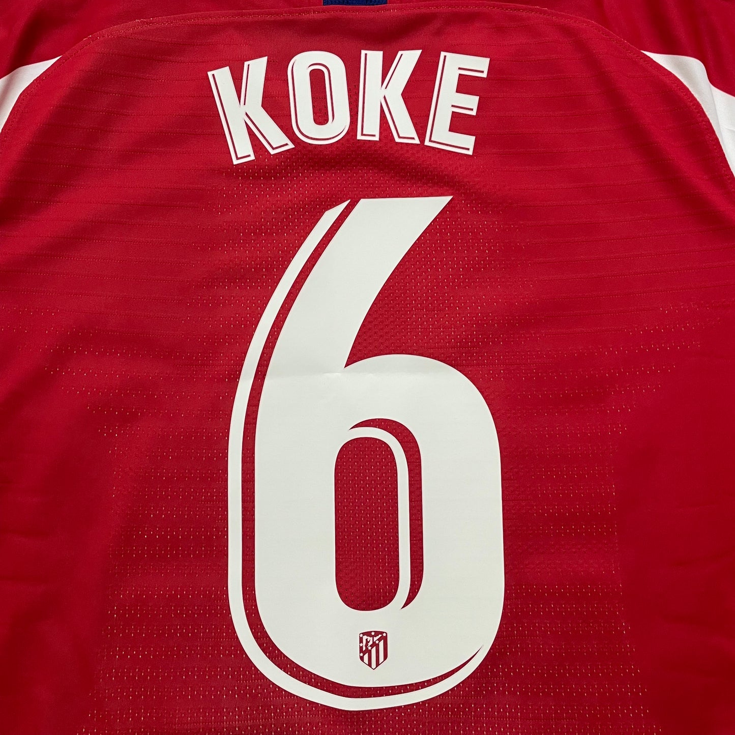<tc>2019-2020 Atlético de Madrid Match Issue camiseta local LaLiga #6 Koke (M)</tc>