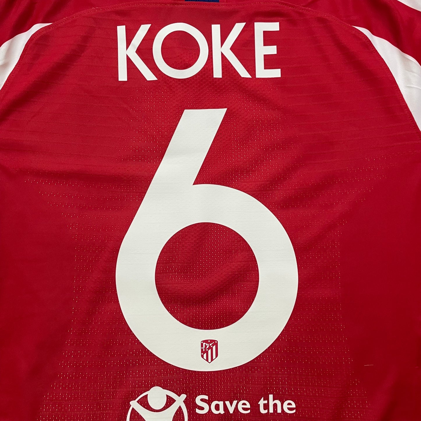 <tc>2019-2020 Atlético de Madrid Player Issue camiseta local Champions League #6 Koke (M)</tc>