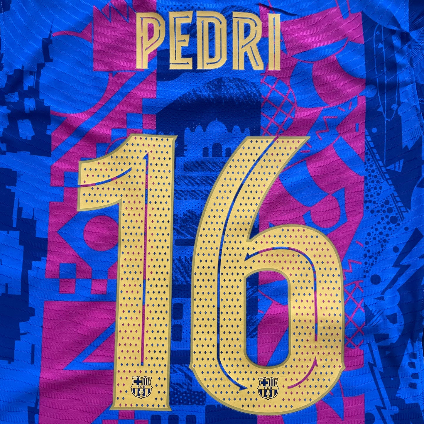 2021-2022 FC Barcelona Player Issue camiseta versión Champions League #16 Pedri (M)