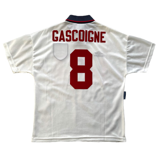 1993-1995 England home shirt #8 Gascoigne (L)