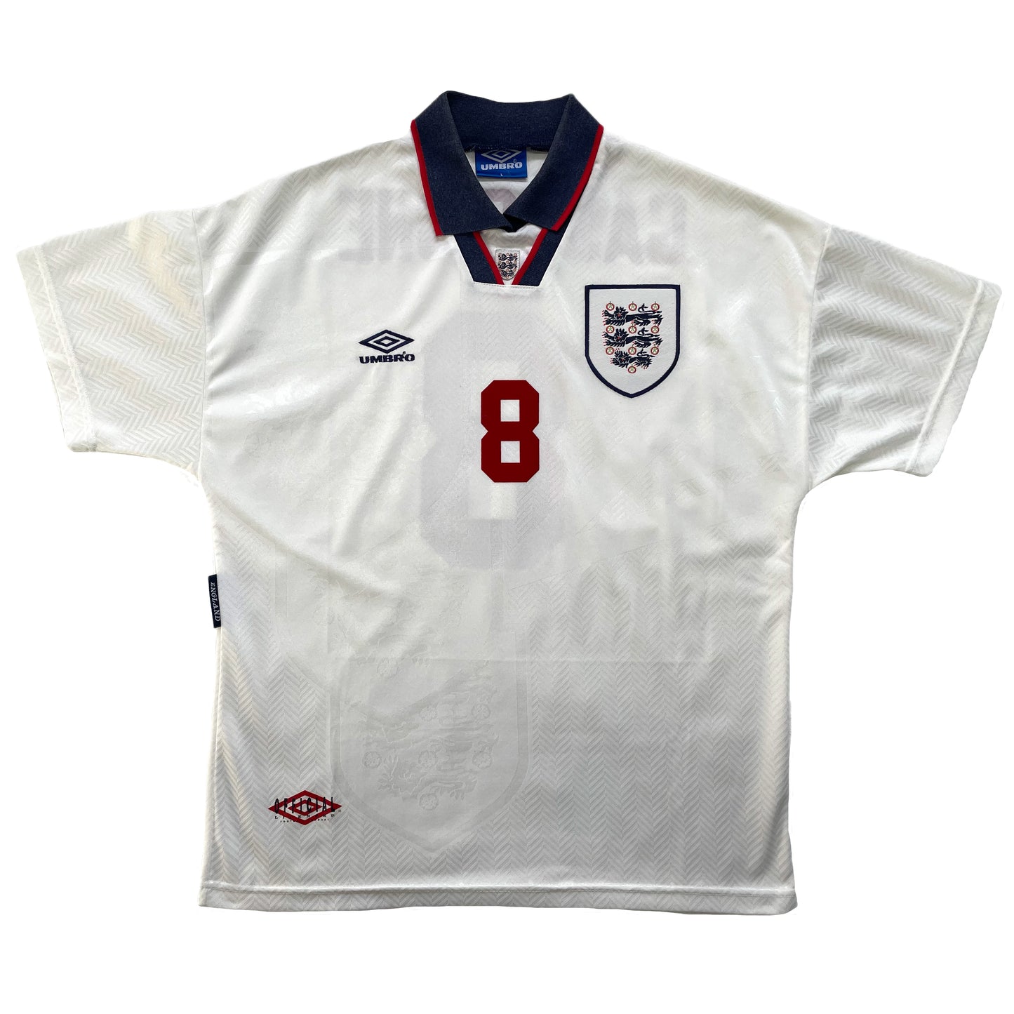 1993-1995 Inglaterra camiseta local #8 Gascoigne (L)