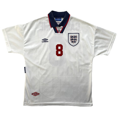 1993-1995 Inglaterra camiseta local #8 Gascoigne (L)