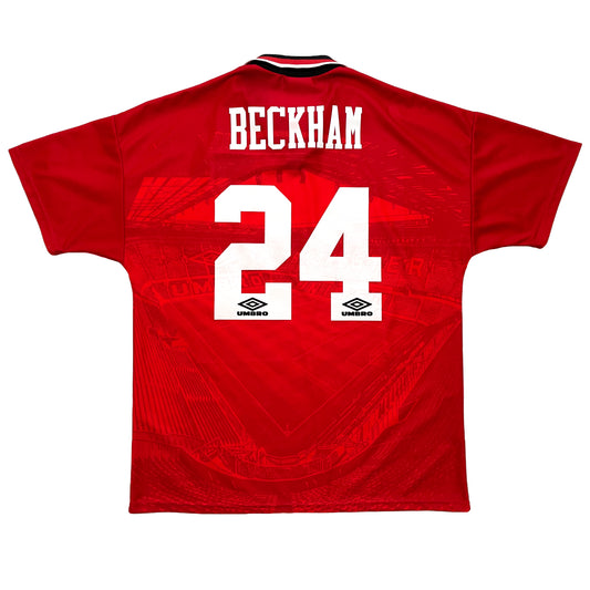 1995-1996 Manchester United FC home shirt #24 Beckham (XL)