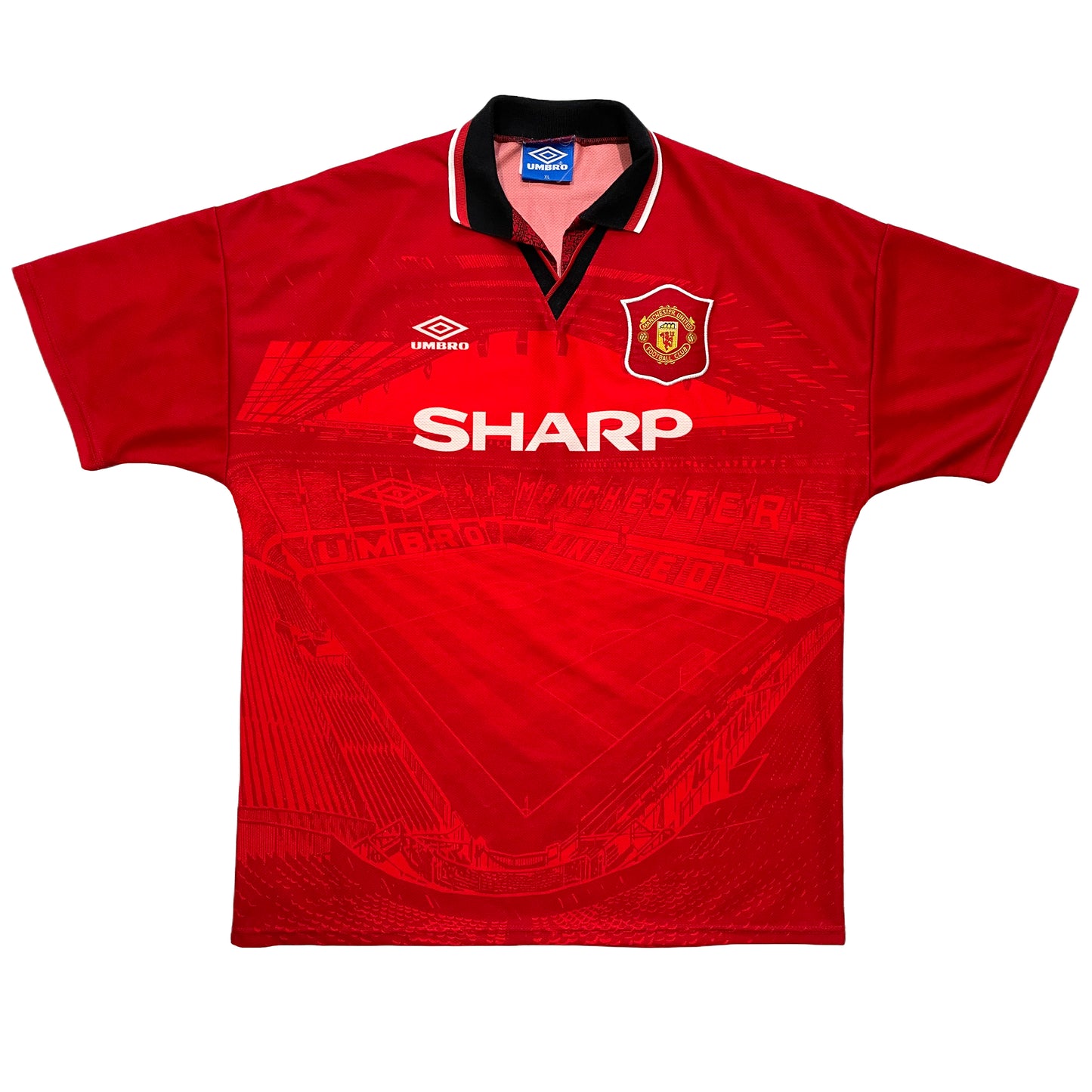 1995-1996 Manchester United FC home shirt #24 Beckham (XL)