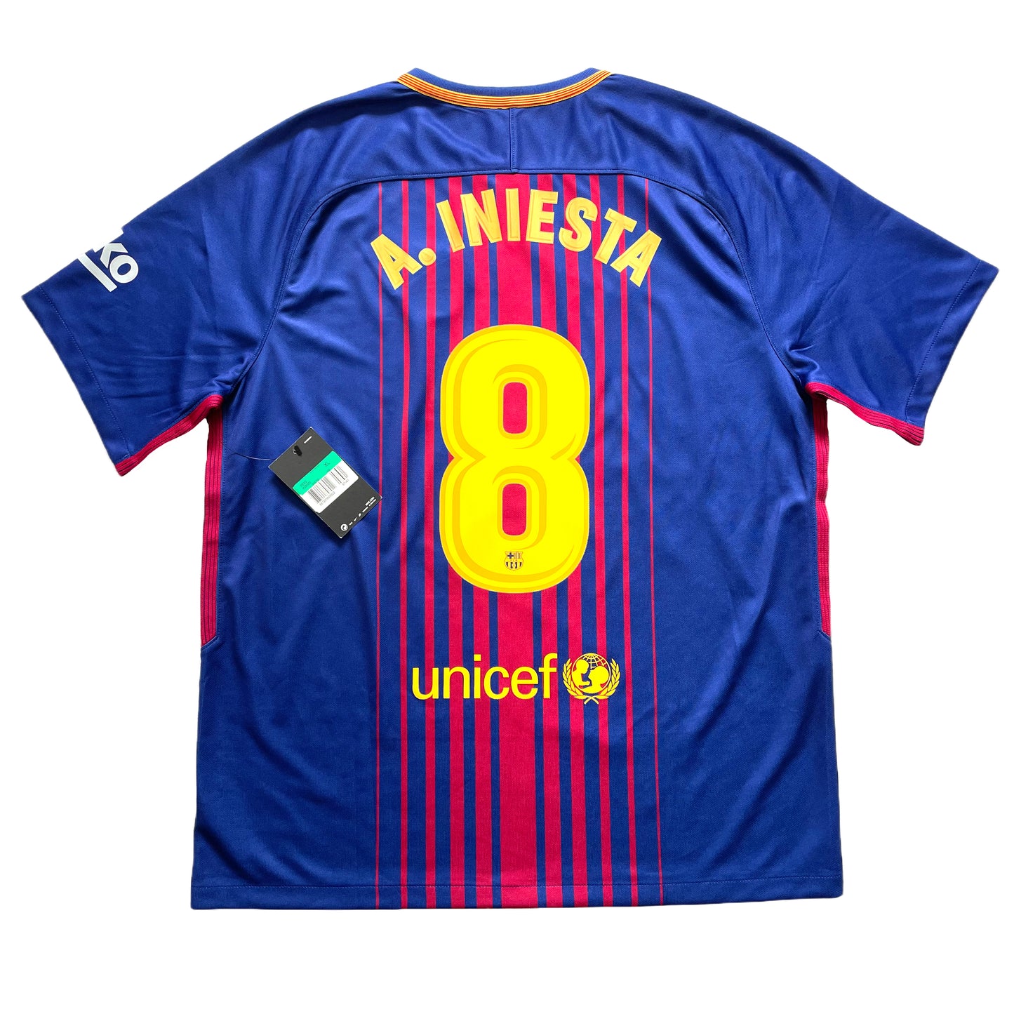 2017-2018 FC Barcelona home shirt #8 Iniesta (XL)