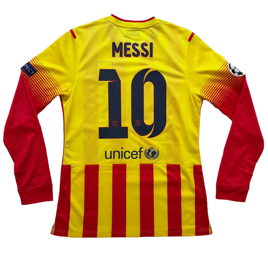 <tc>2013-2014 FC Barcelona Player Issue camiseta visitante #10 Messi (L)</tc>