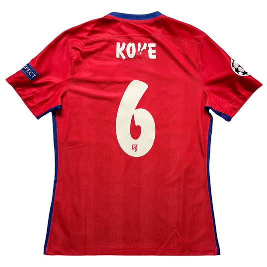 <tc>2015-2016 Atlético de Madrid Player Issue camiseta local Champions League #6 Koke (L)</tc>