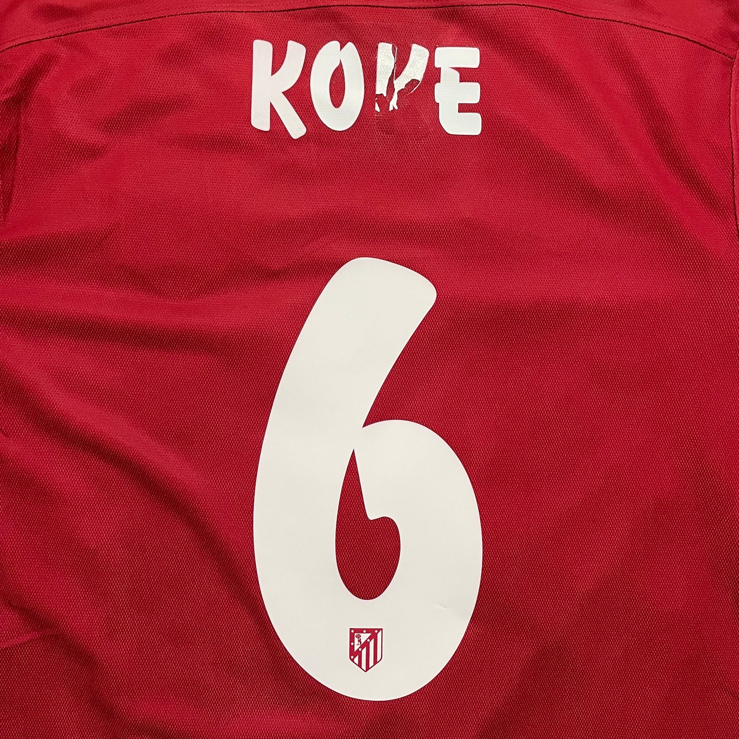 <tc>2015-2016 Atlético de Madrid Player Issue camiseta local Champions League #6 Koke (L)</tc>