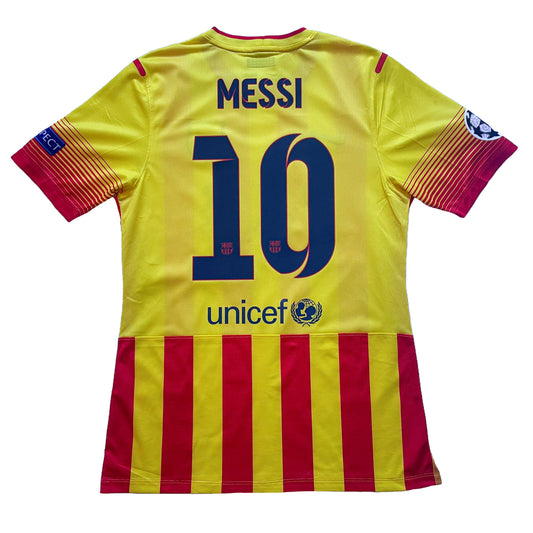 <tc>2013-2014 FC Barcelona Player Issue camiseta visitante #10 Messi (L)</tc>