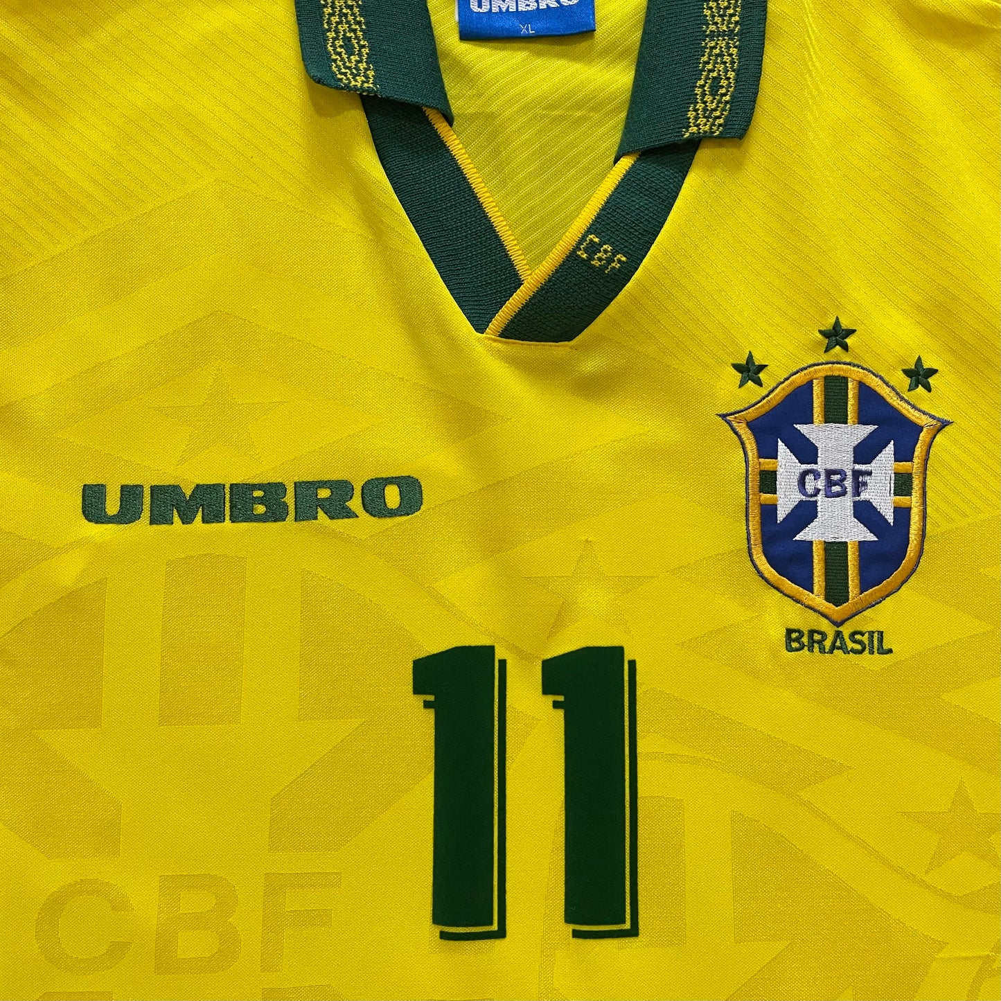 1994 World Cup Brazil home shirt #11 Romario (XL)