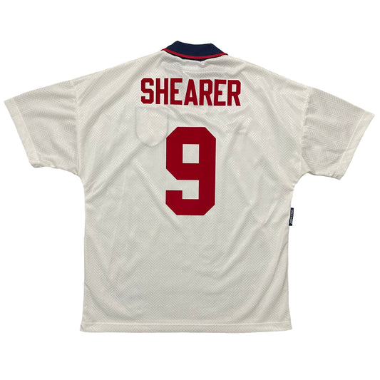 <tc>1993-1995 Inglaterra camiseta local #9 Shearer (XL)</tc>