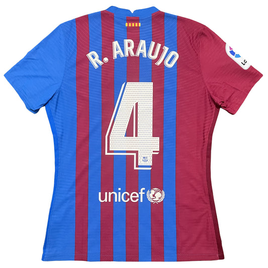 2021-2022 FC Barcelona Player Issue home shirt #4 Araujo (L)