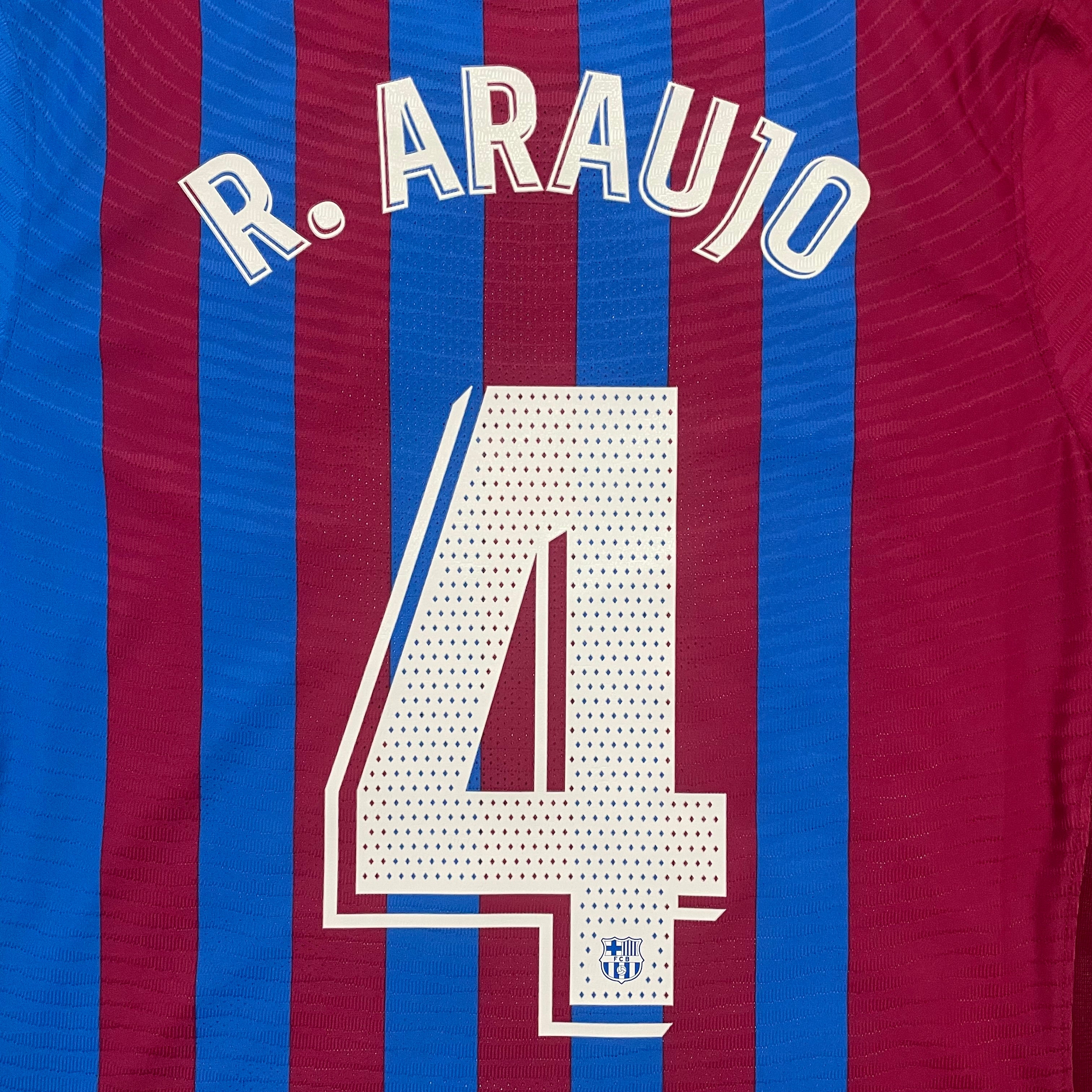2021-2022 FC Barcelona Player Issue home shirt #4 Araujo (L