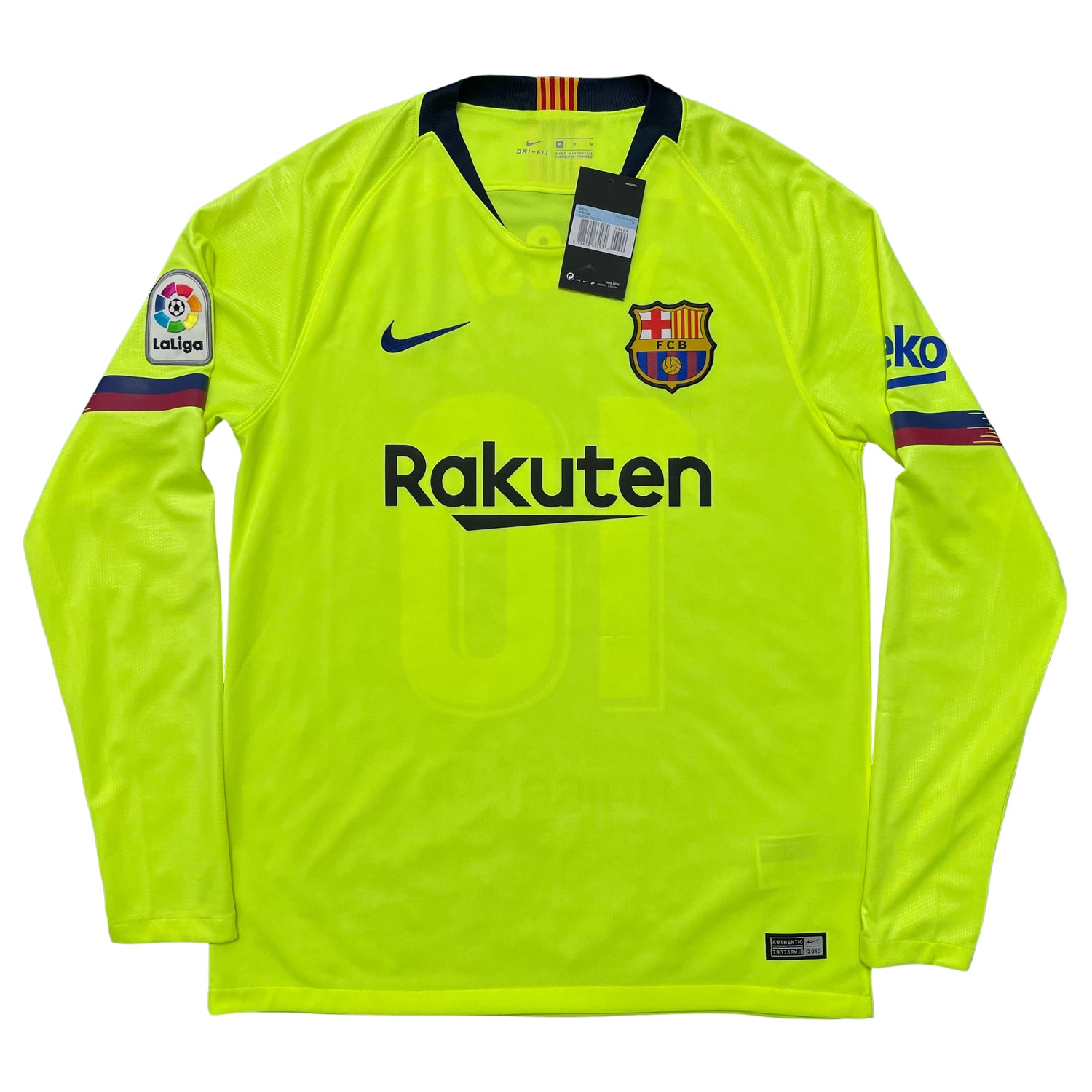 2018-2019 FC Barcelona long-sleeve away shirt #10 Messi (M
