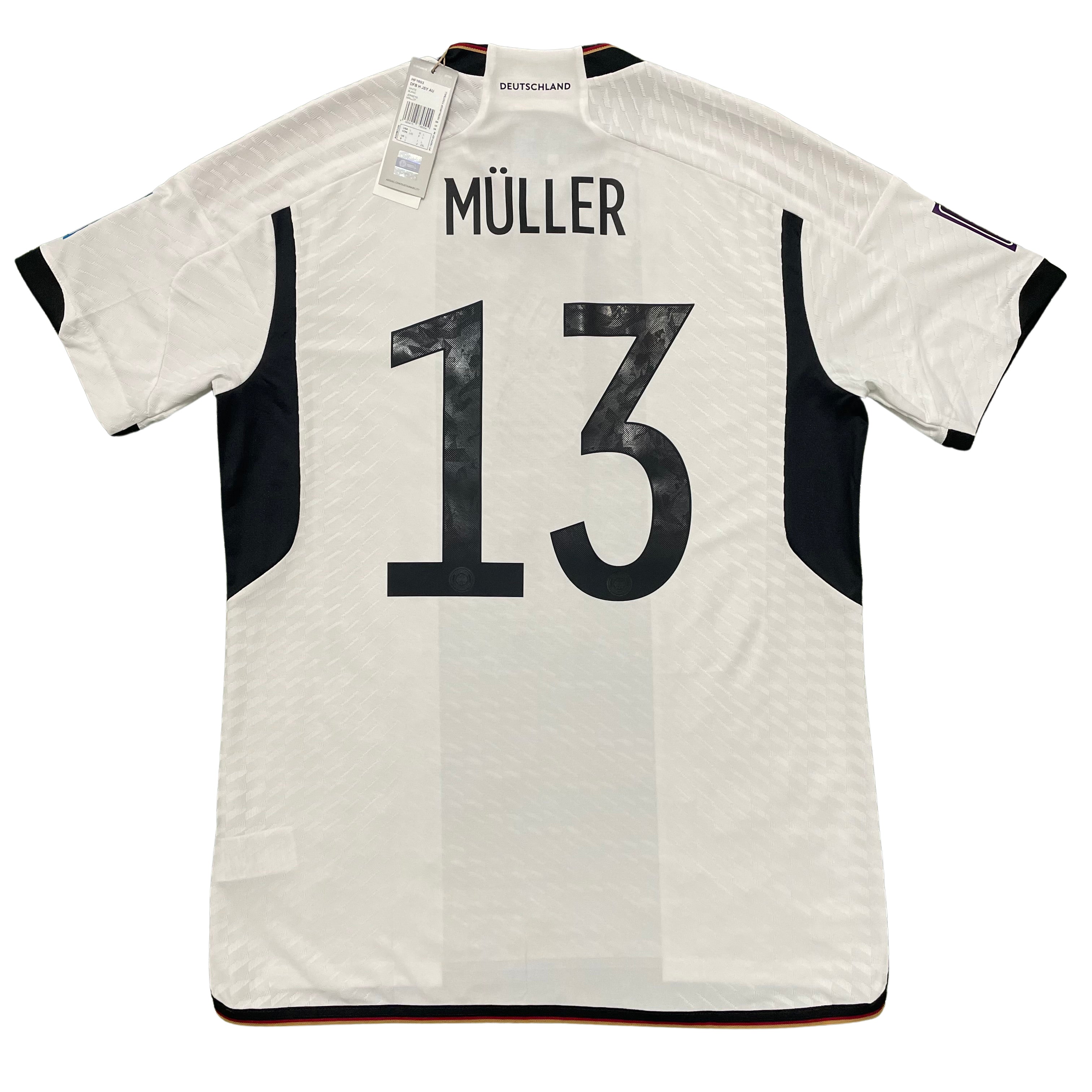 2022 World Cup Germany home match/authentic shirt #13 Müller (L