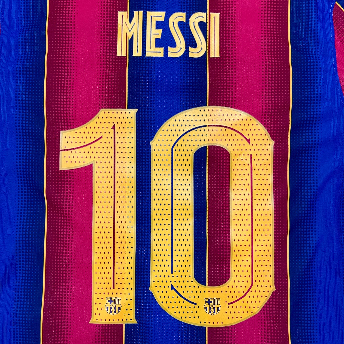 2020-2021 FC Barcelona Player Issue home shirt #10 Messi (L)