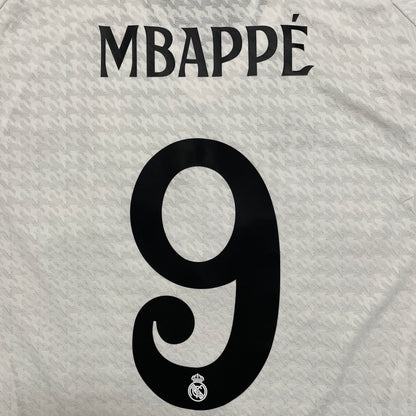 2024-2025 Real Madrid CF camiseta local versión authentic/match #9 Mbappé (S, L, XL)