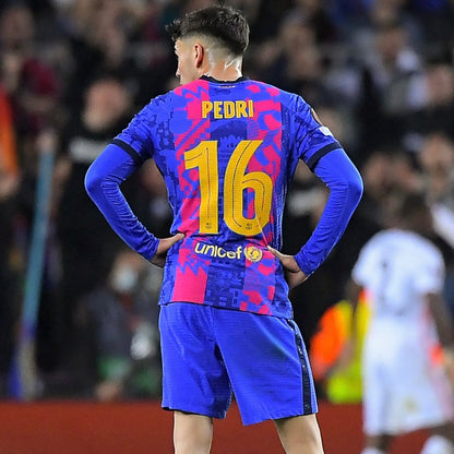 2021-2022 FC Barcelona Player Issue camiseta versión Champions League #16 Pedri (M)
