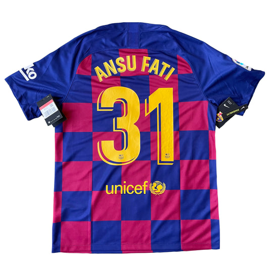 <tc>2019-2020 FC Barcelona camiseta local #31 Ansu Fati (S, L, XL)</tc>