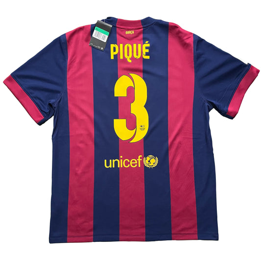 2014-2015 FC Barcelona home shirt #3 Piqué (S, XL)