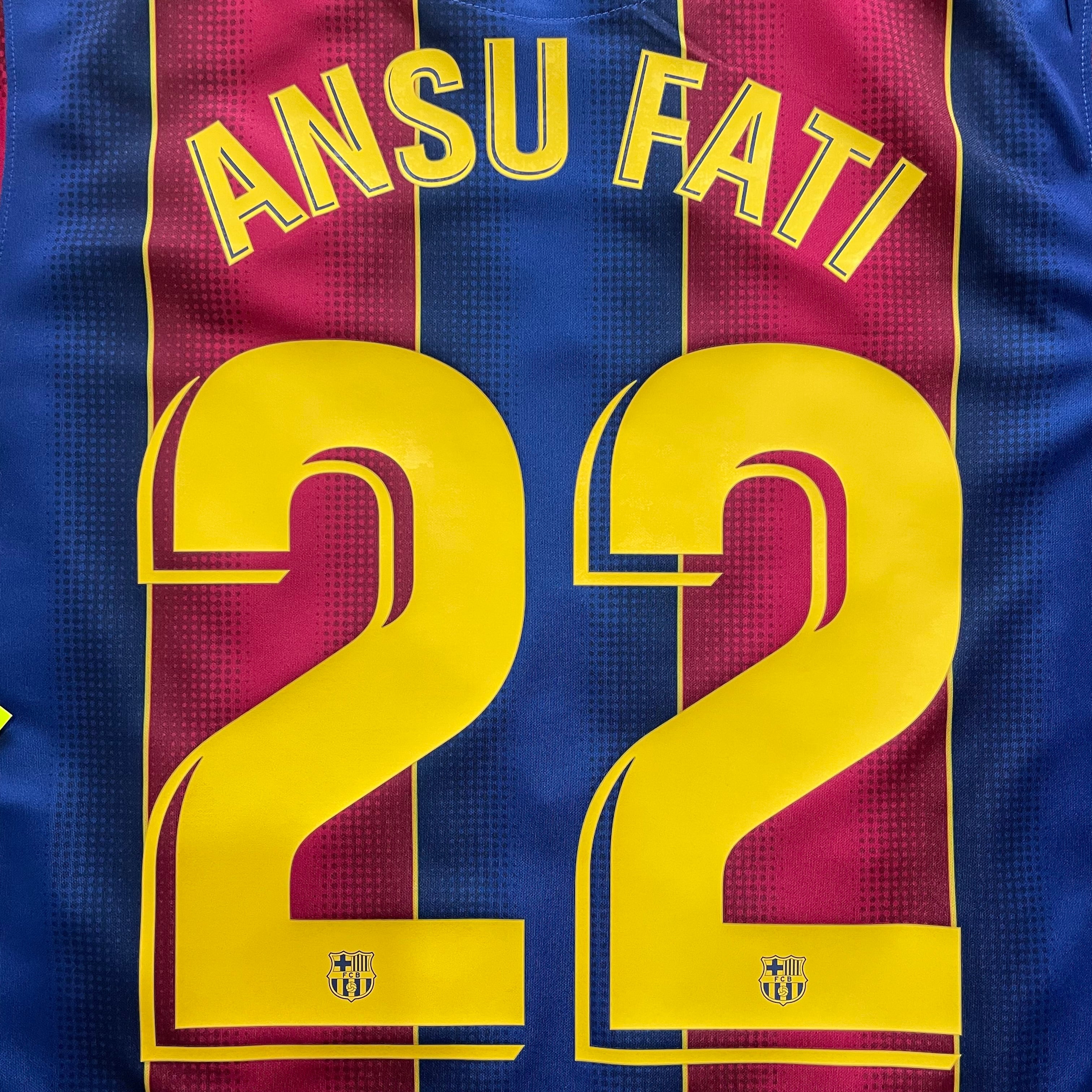 2020-2021 FC Barcelona home shirt #22 Ansu Fati (S, M, L, XL