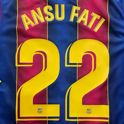 2020-2021 FC Barcelona home shirt #22 Ansu Fati (S, M, L, XL)