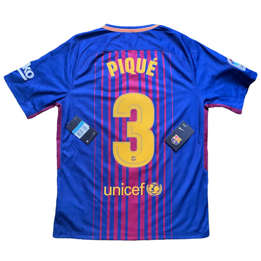 2017-2018 FC Barcelona home shirt #3 Piqué (XL)