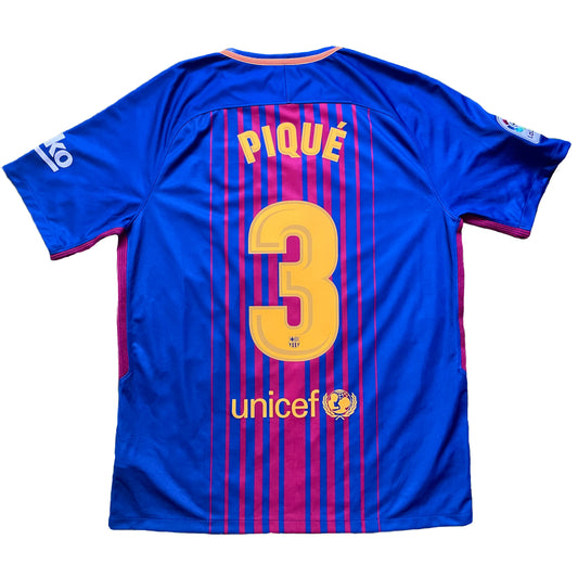 2017-2018 FC Barcelona home shirt #3 Piqué (L)