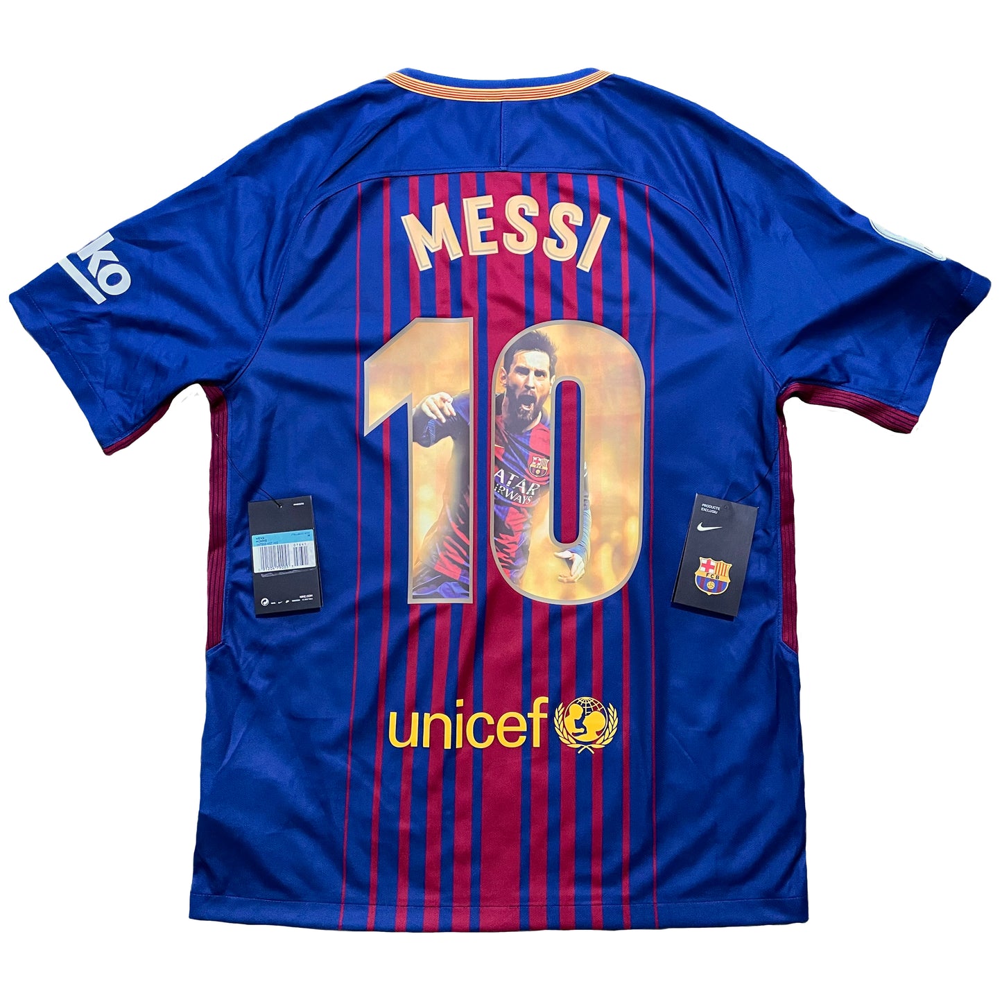 2017-2018 FC Barcelona camiseta local #10 Messi (Número de homenaje) (S)