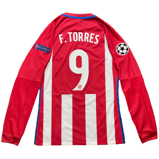 <tc>2016-2017 Atlético de Madrid camiseta local Match Issue Champions League #9 Torres (L)</tc>