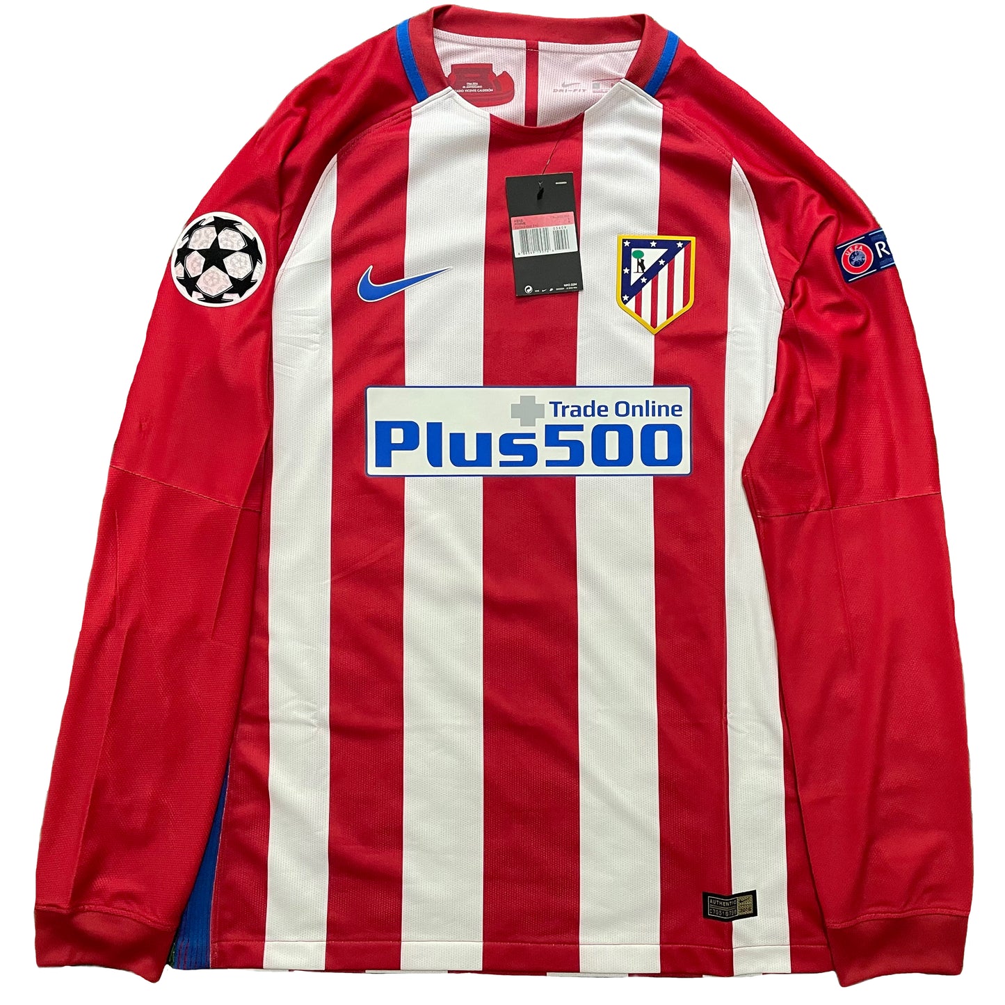 2016-2017 Atlético de Madrid camiseta local Match Issue Champions League #9 Torres (L)