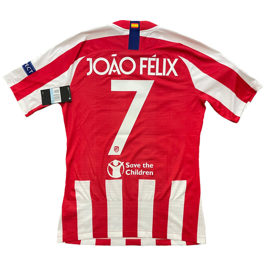 <tc>2019-2020 Atlético de Madrid Player Issue camiseta local Champions League #7 João Félix (M)</tc>