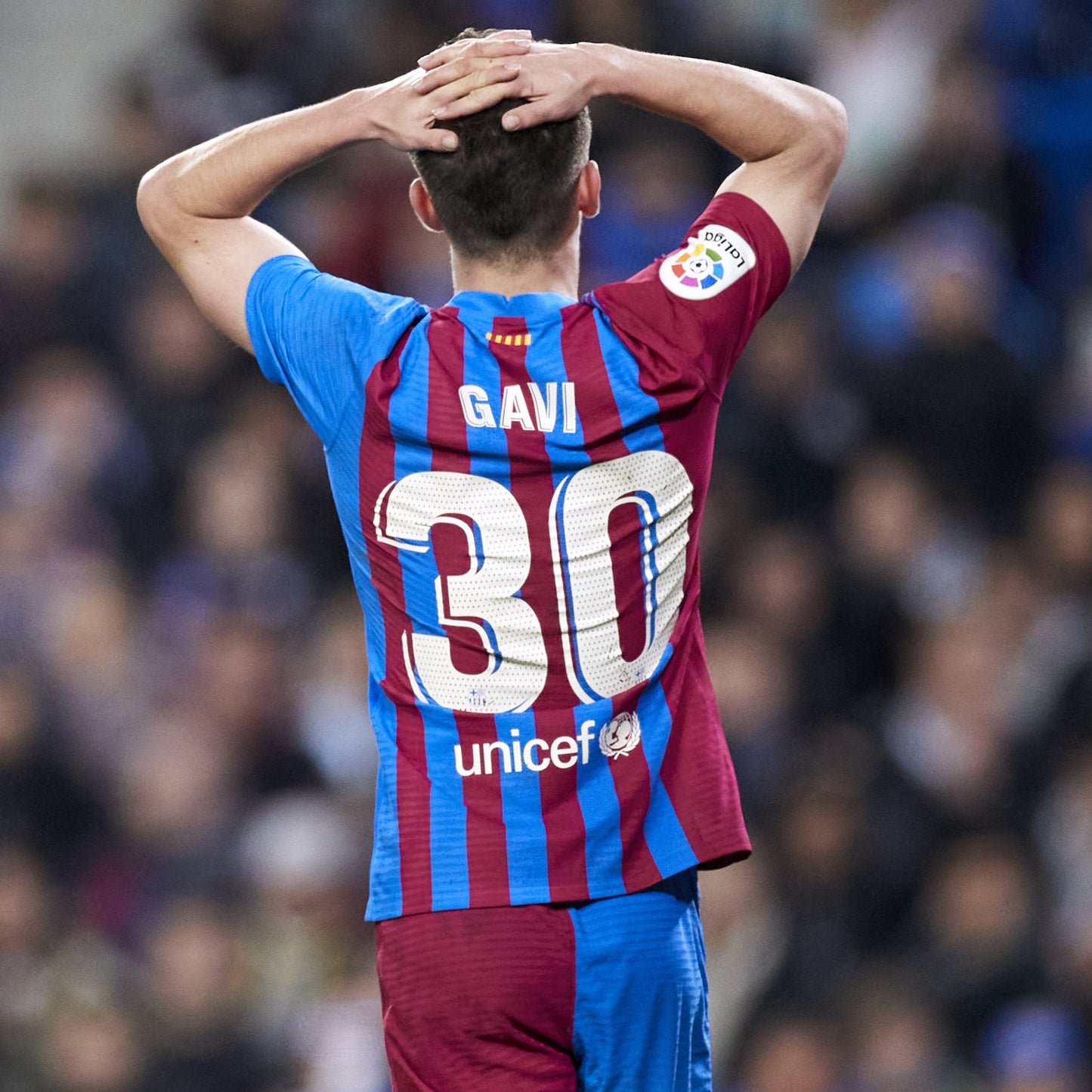 2021-2022 FC Barcelona Player Issue home shirt #30 Gavi (M)